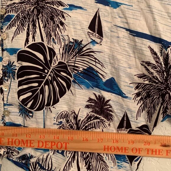 C&C Tropical Print 2pc Set Top Crop/ Joggers Cargo Style Linen Blend Size S - Picture 3 of 15